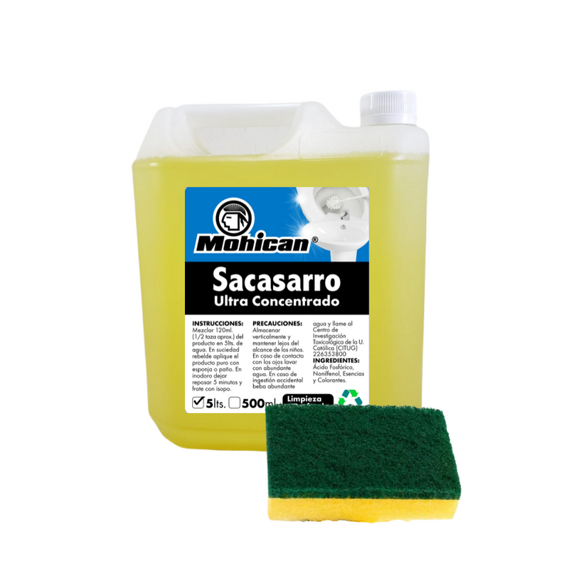 PROMO SACASARRO CONCENTRADO 5 LT + ESPONJA AMARILLA