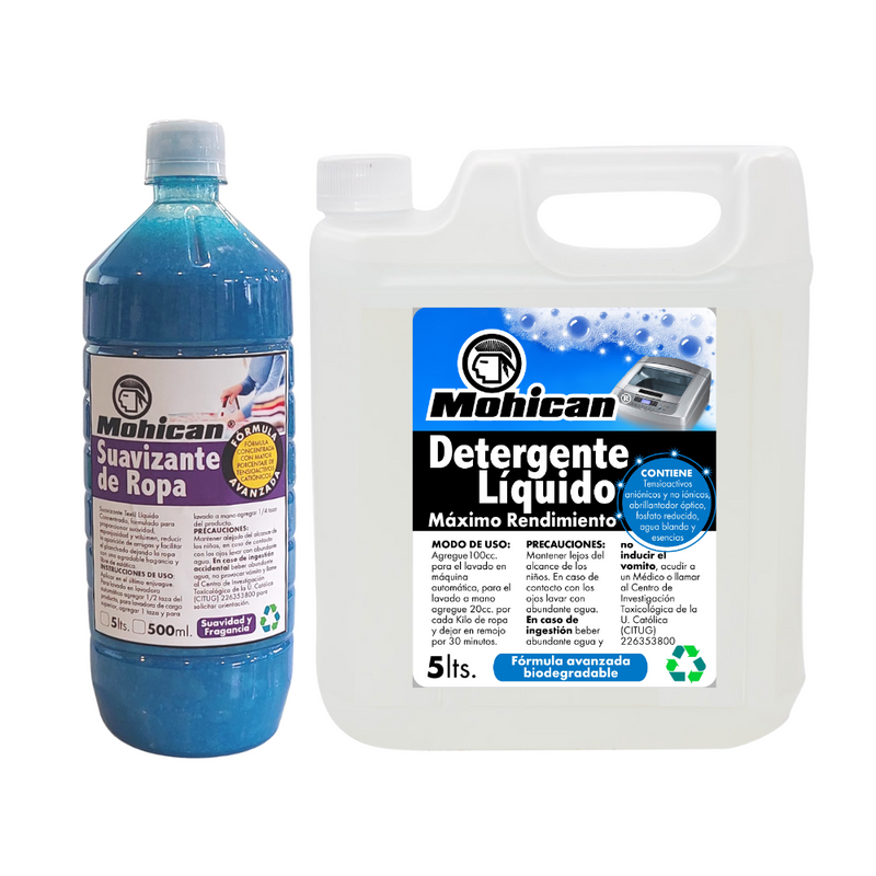 PROMO DETERGENTE LIQUIDO 5LTS + SUAVIZANTE ROPA PREMIUM 1LT