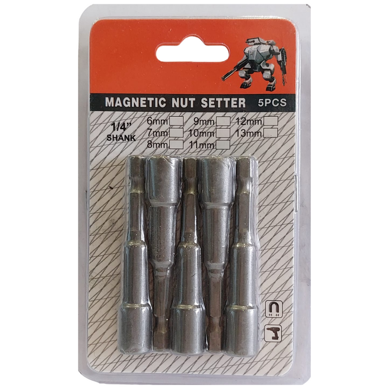 SET ADAPTADOR MAGNET.CAB.HEX.1/4"  1/4 "X 65 MM ( 5 PZAS)