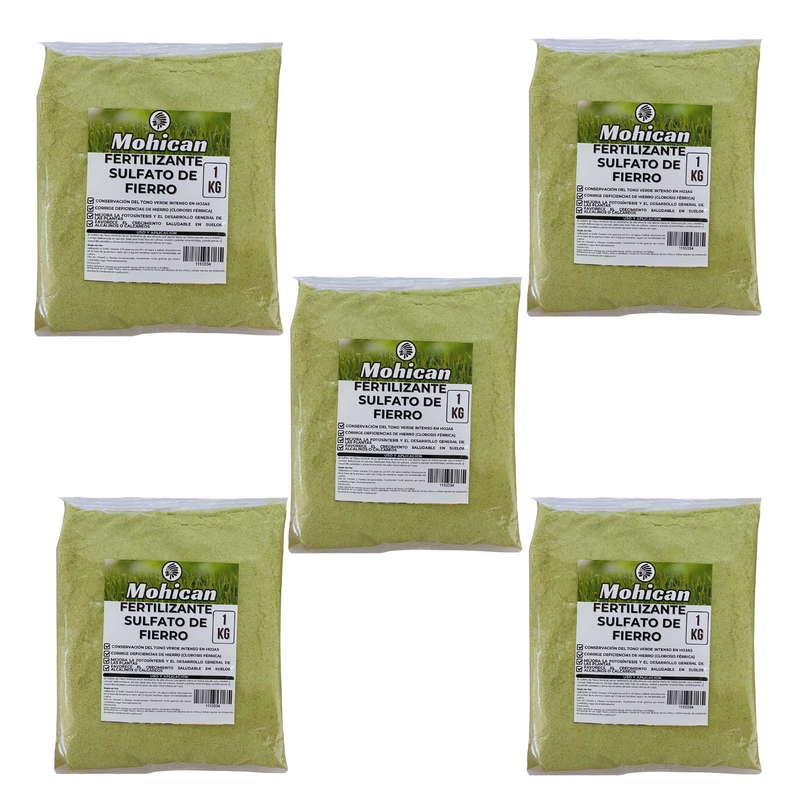 PROMO 5 X FERTILIZANTE SULFATO DE FIERRO MOHICAN BOLSA 1 KG