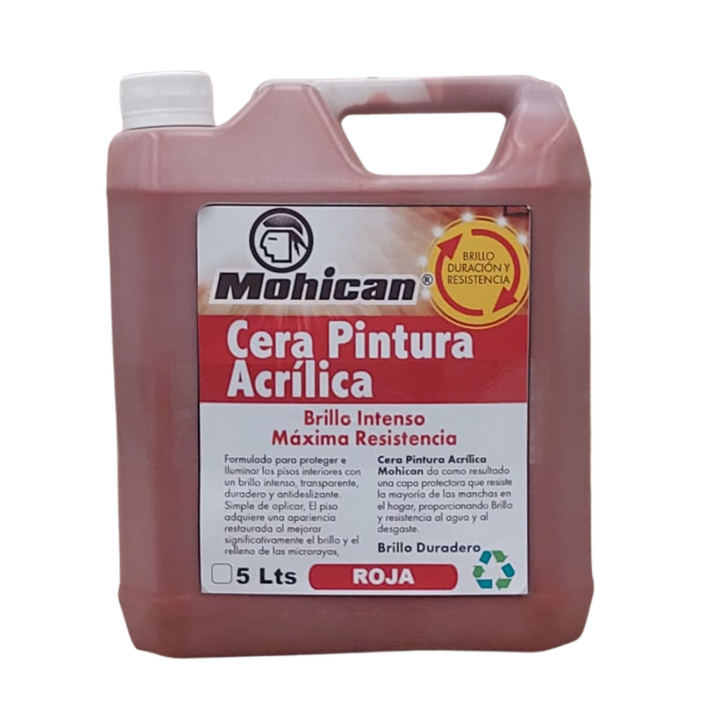 CERA PINTURA ROJA BIDÓN 5 LTS MOHICAN