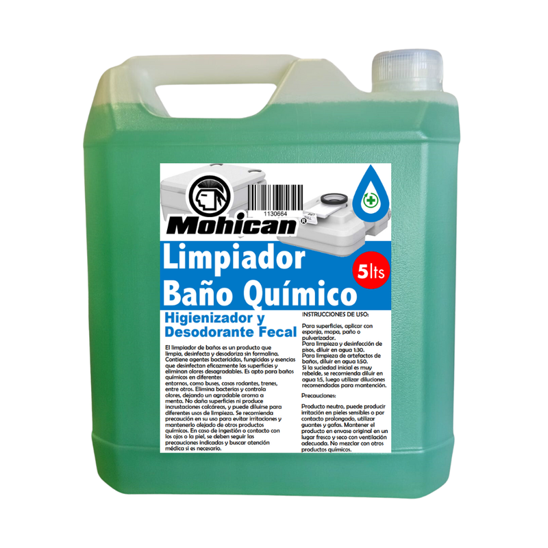 LIMPIADOR BAÑO QUÍMICO HIGIENIZADOR Y DESODORANTE FECAL 5LTS