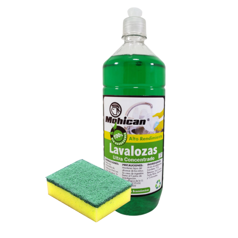 PROMO LAVALOZA ULTRA CONC 1LT PUSH&PULL+ ESPONJA AMARILLA