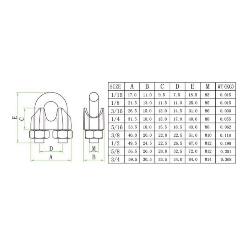 Pack 10 Grampas Galvanizada 1/8   Mohican