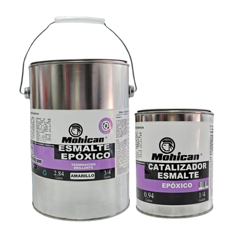 ESMALTE EPÓXICO AMARILLO 3/4 GAL + CATALIZADOR  1/4 GAL